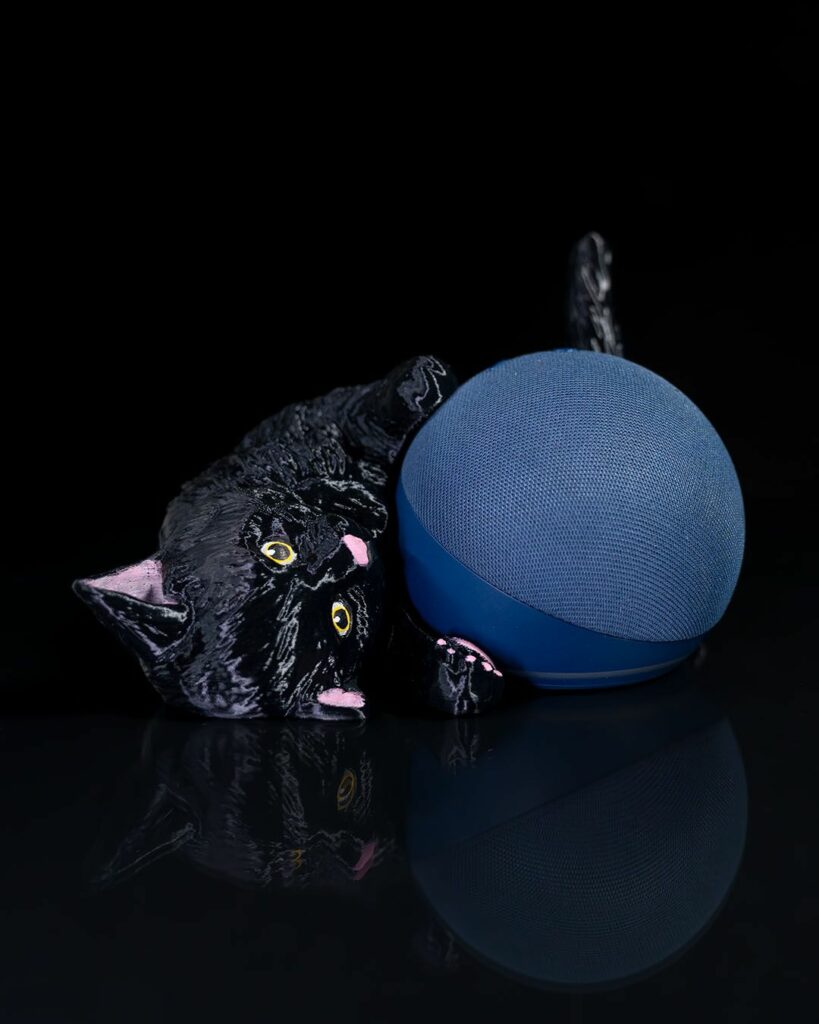 chat câlin (Holder Alexa écho dot)